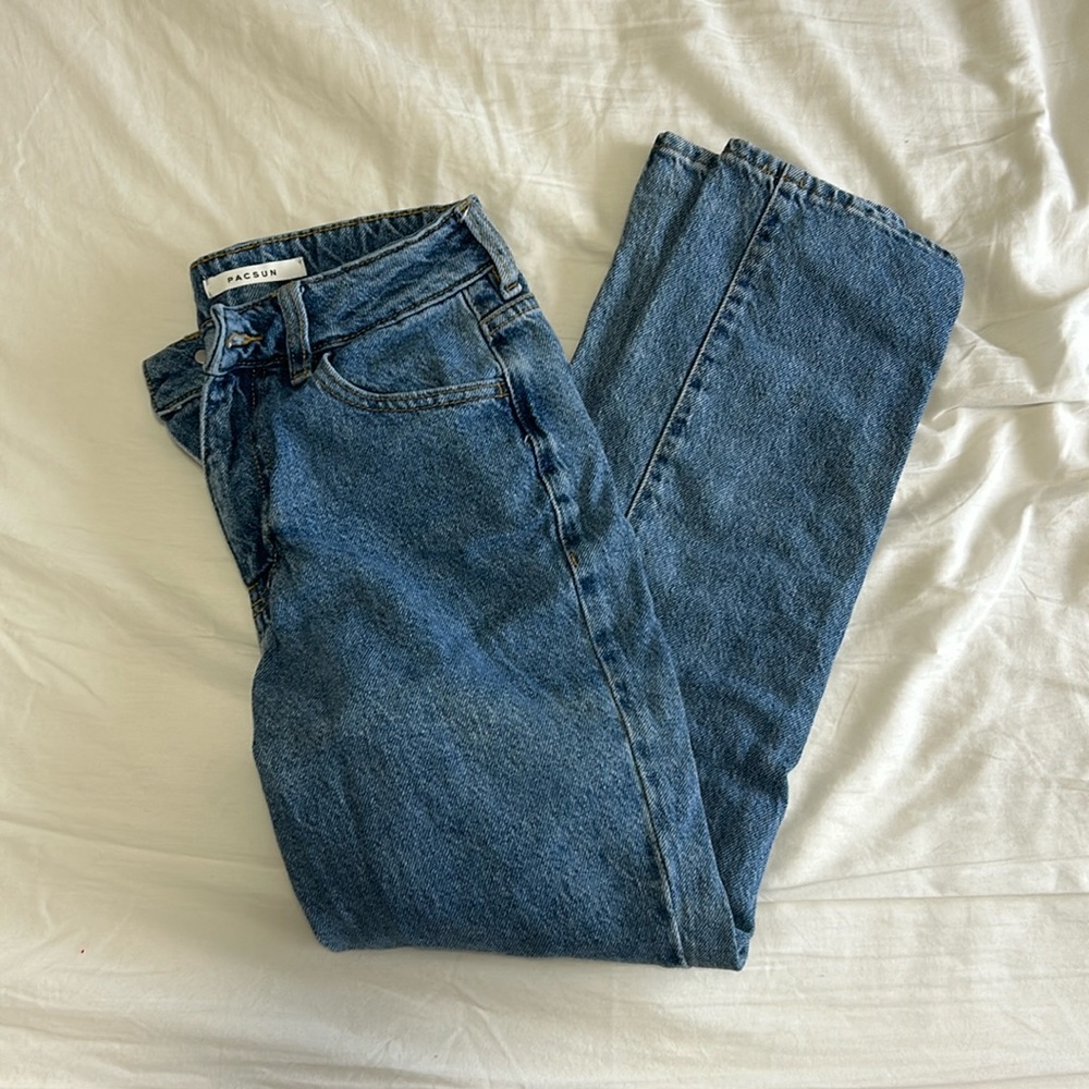 pacsun dark wash mom jeans size 24